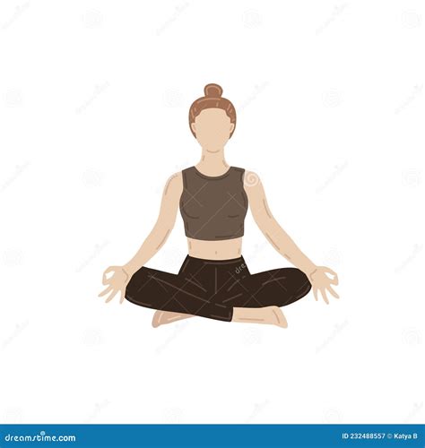 Young Slim Woman Doing Yoga Exercise Sukhasana Asana Easy Pose Stock