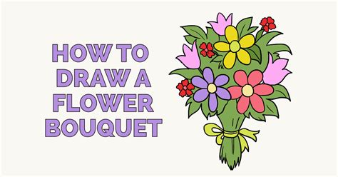 How To Draw A Flower Bouquet Really Easy Drawing Tutorial