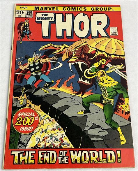 Lot Vintage June 1972 The Mighty Thor No 200 Marvel 20 Cent Special