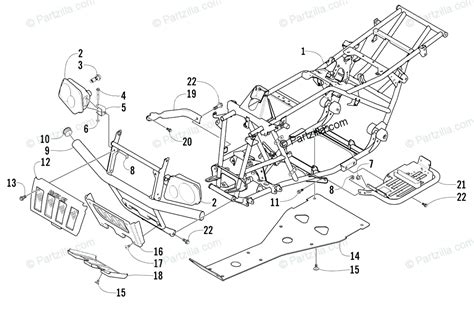 Arctic Cat ATV 2002 OEM Parts Diagram For Frame And Related Parts