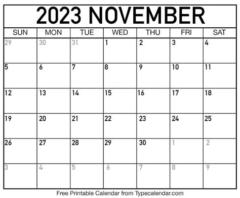 November 2023 Calendar Shareable Get Calendar 2023 Update