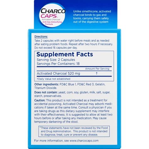 CharcoCaps Activated Charcoal Capsules 36 Count Stayjuve