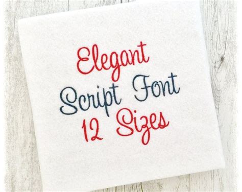 7 Sizes Classic Script Embroidery Font Alphabet Font Etsy