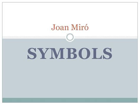 SYMBOLS Joan Miró | Miro, Symbols, Joan miro