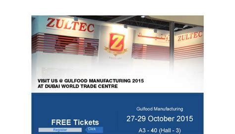 Zultec Group Participating In Gulf Food Manufacturing 2015