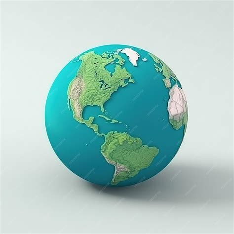 Ícone Vetorial 3d Do Planeta Terra Em Fundo Branco Ilustração De Mapa Mundial Da Terra 3d Foto