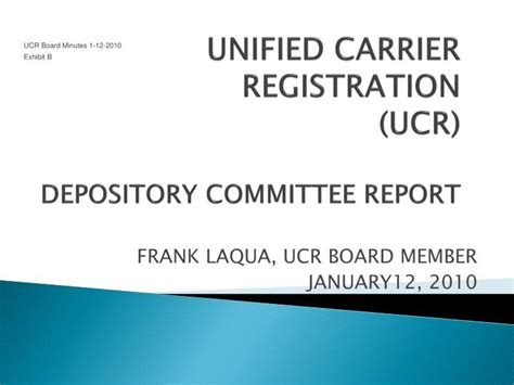 Ppt Unified Carrier Registration Ucr Depository Committee Report