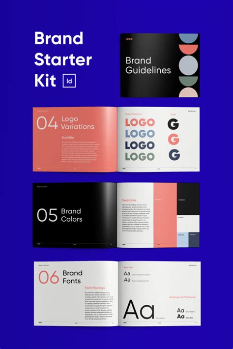 Brand Starter Kit For InDesign Brand Guidelines Template Pack