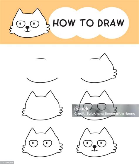 How To Draw Cat Face Cartoon Step By Step For Learning Kid Education