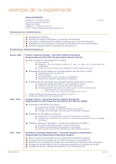 Exemple de cv cadre expérimenté laboite cv fr