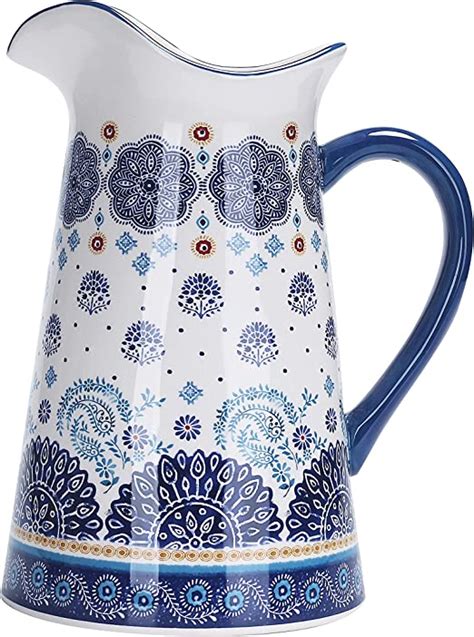 Amazon Bico Blue Talavera Ceramic Quarts Pitcher With Handle