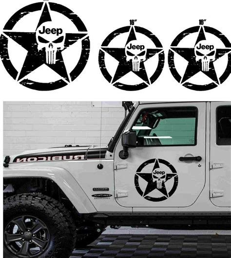 Jeep Star Decal Sticker Pack Of 4 CJ TJ Wrangler Lifted 4x4 Vinyl Car