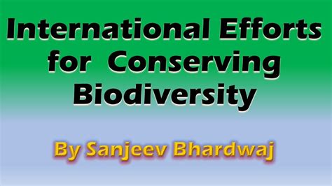 International Efforts For Conserving Biodiversity I Biodiversity