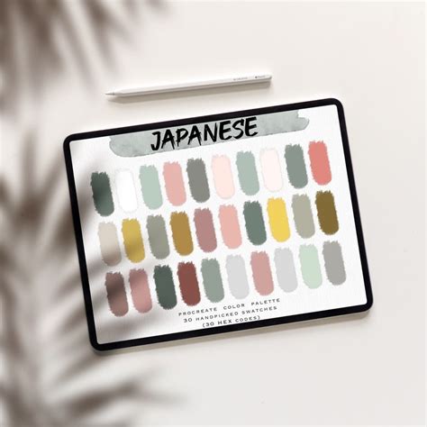 Japanese Procreate Palette 30 HEX Handpicked Colors Instant Etsy