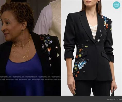 WornOnTV Lucretias Black Sequin Embellished Blazer On The Upshaws