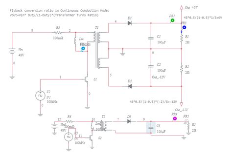 Flyback Converter Simplificando Multisim Live