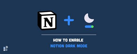 How To Enable Notion Dark Mode Sync