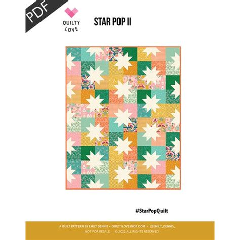 Star Pop Ii Downloadable Pdf Quilt Pattern Quilty Love Fat Quarter Shop