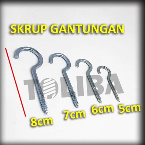 Jual Sekrup Gantung Hook Skrup Cantolan Sekrup Tanda Tanya 5 Cm 6 Cm 7