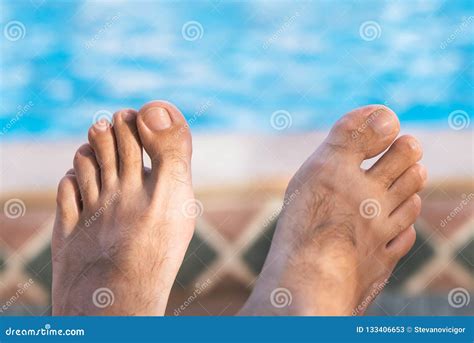 Bare Male Feet By The Poolside Stock Image Image Of Poolside Male