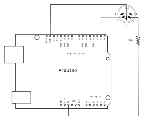 Arduino Midi Schematic Midi Code Circuits Constructi