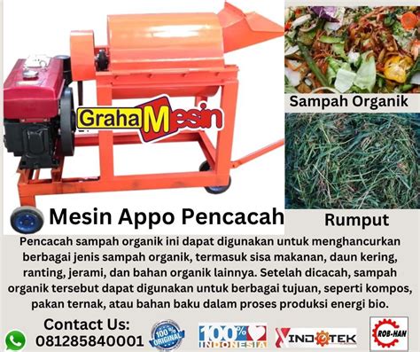 Mesin Pencacah Sampah Organik Dan Rumput Appo Serba Serbi Preorder