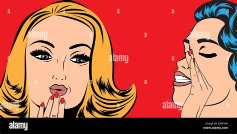 Pop Art Retro Women In Comics Style That Gossip Stock Vector Image