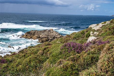 Landscape At The Beach Of Laxe Praia De Laxe Also Playa De Laxe Spain