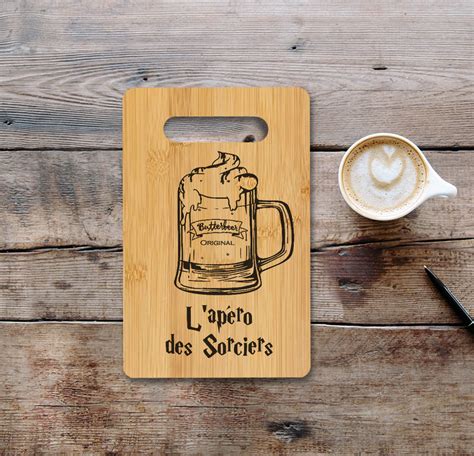 Planche apéro butterbeer bièraubeurre gravure laser Planches