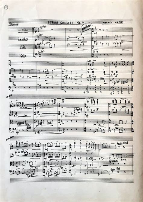 String Quartet No 4 Mervyn Vicars