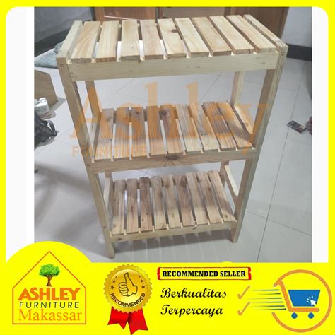 Jual Otto Wooden Shelf 50 Cm 3 Tingkat Rak Kayu Rak Serbaguna Otto