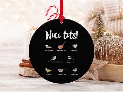 Birdwatching Nice Tits Gift Funny Couples Christmas Ornament Etsy