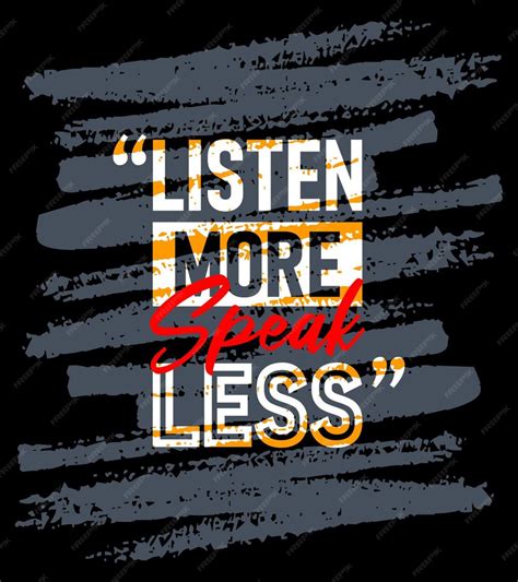 Premium Vector Listen More Speak Less Motivational Quotes Stroke Short Phrases Quotes