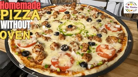 How To Make Chicken Pizza At Home Without Oven The Kitchen Youtube