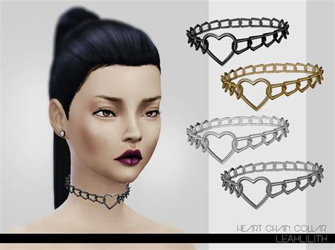 Leah Lilliths Leahlillith Heart Chain Collar Sims 4 Cc Skin Sims Cc