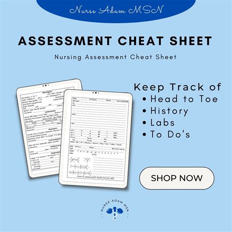 Nurse Assessment Cheat Sheet Etsy