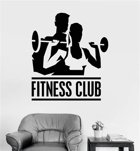 Vinyl Decal Fitness Club Gym Sports Bodybuilding Coach Wall Stickers