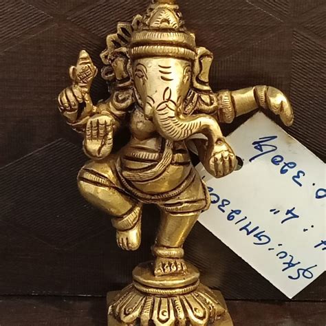 Brass Ganesha Sitting On Lotus 5 VgoCart Brass Antique Collections