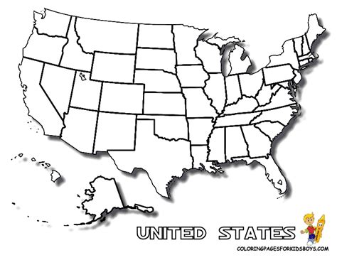 Coloring Page United States Map Coloring Home