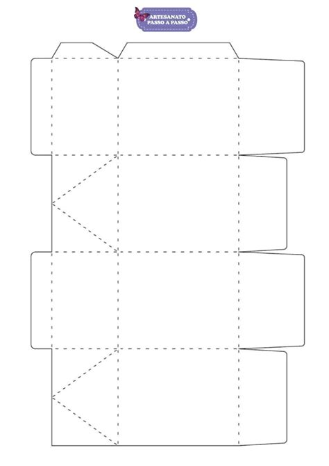 Molde De Caixa De Papel Quadrada Para Imprimir