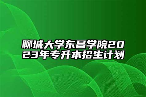 聊城大学东昌学院2023年专升本招生计划 学生升学网