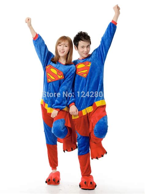 Adult Women Men Superhero Capes Pajamas Onesie One Piece Pyjamas