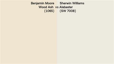 Benjamin Moore Wood Ash 1065 Vs Sherwin Williams Alabaster Sw 7008 Side By Side Comparison