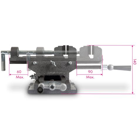 EBERTH Maschinenschraubstock 2 Achsen Kreuztisch Mit 125mm