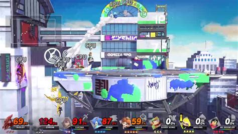 Super Smash Bros Ultimate 8 Player CPU Battle On Day Moray Towers Omega