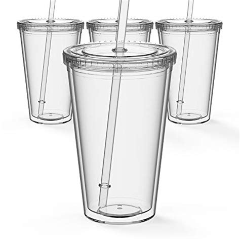 Maars Drinkware Bulk Double Wall Insulated Acrylic Tumblers With Straw