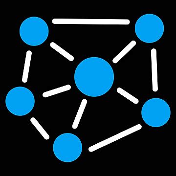 Social Graph Icon Glyph Blue And White Vector Connections Vector Glyph