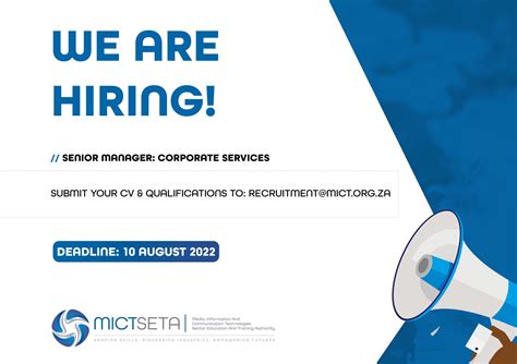 Mict Seta On Twitter The Mict Seta Currently Has An Open Vacancy Senior Manager Corporate