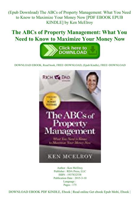 Epub Download The Abcs Of Property Management What You Need To Know