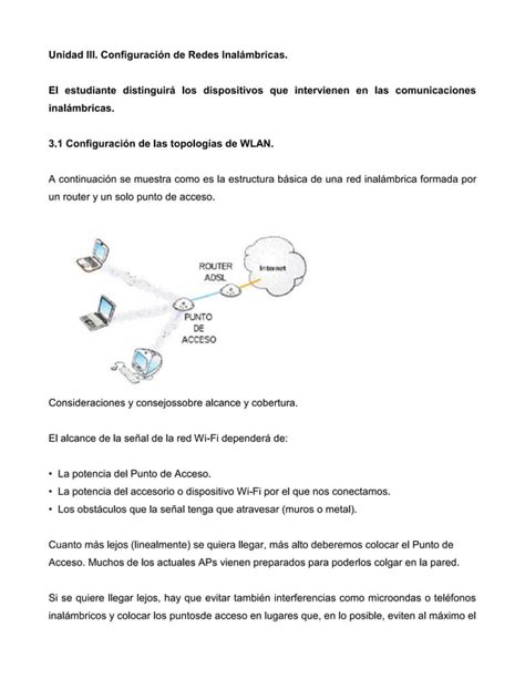 Unidad Iii Configuración De Redes Inalámbricas Pdf